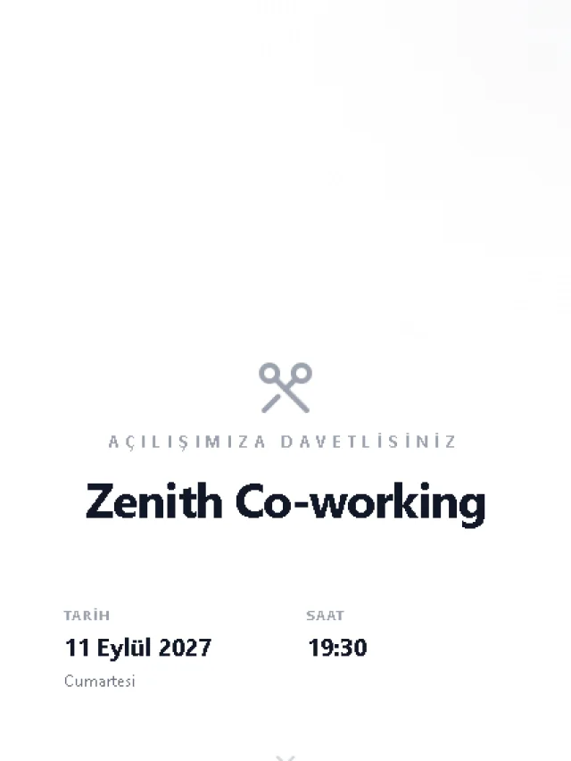 Mermer dijital davetiye teması — Açılış davetiyesi tasarımı