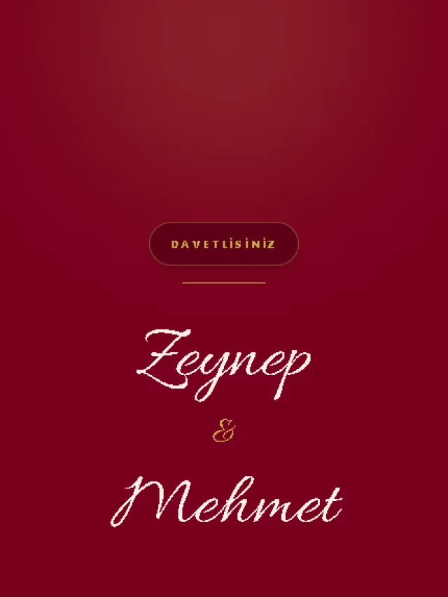 Zerrin dijital davetiye teması — Nişan davetiyesi tasarımı